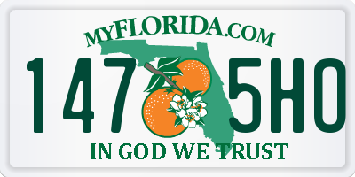 FL license plate 1475HO