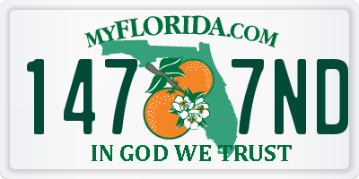 FL license plate 1477ND