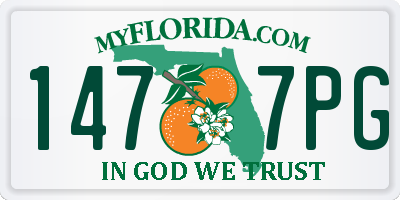FL license plate 1477PG