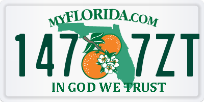 FL license plate 1477ZT