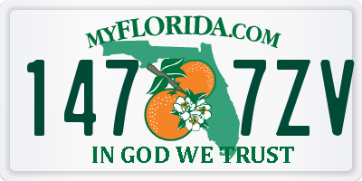 FL license plate 1477ZV