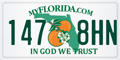 FL license plate 1478HN