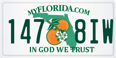 FL license plate 1478IW