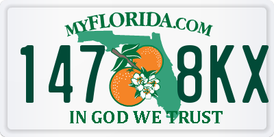 FL license plate 1478KX