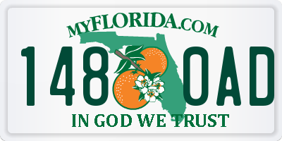 FL license plate 1480AD