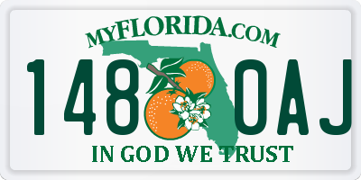 FL license plate 1480AJ