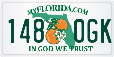 FL license plate 1480GK