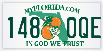 FL license plate 1480QE