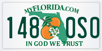 FL license plate 1480SO