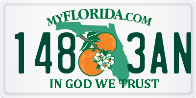 FL license plate 1483AN