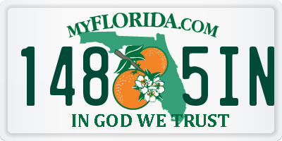 FL license plate 1485IN