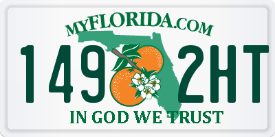 FL license plate 1492HT
