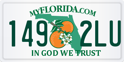 FL license plate 1492LU