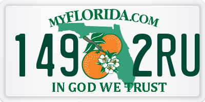FL license plate 1492RU