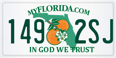 FL license plate 1492SJ