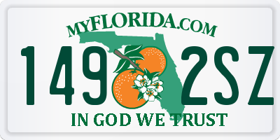 FL license plate 1492SZ