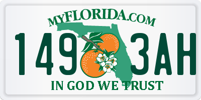 FL license plate 1493AH