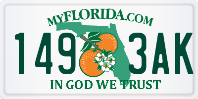 FL license plate 1493AK