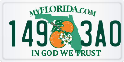 FL license plate 1493AO