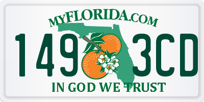 FL license plate 1493CD