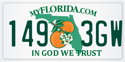 FL license plate 1493GW