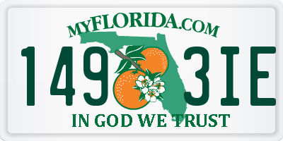 FL license plate 1493IE