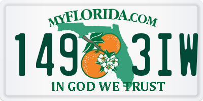 FL license plate 1493IW