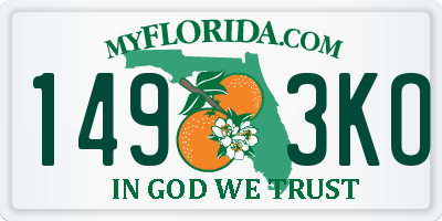 FL license plate 1493KO