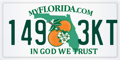 FL license plate 1493KT