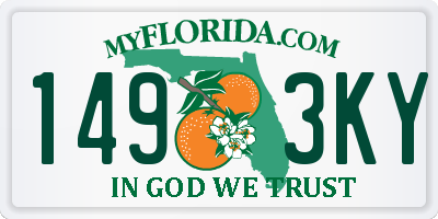 FL license plate 1493KY