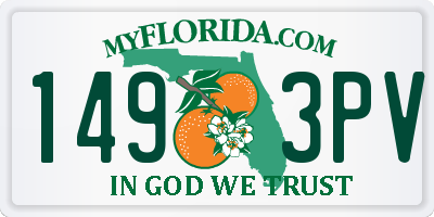 FL license plate 1493PV