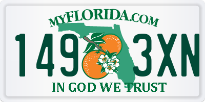FL license plate 1493XN