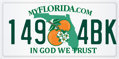 FL license plate 1494BK