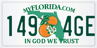 FL license plate 1494GE