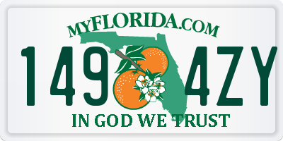FL license plate 1494ZY