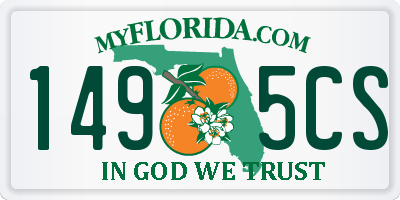 FL license plate 1495CS