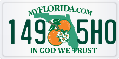 FL license plate 1495HO