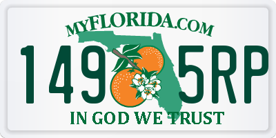 FL license plate 1495RP