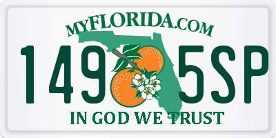 FL license plate 1495SP