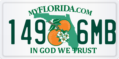 FL license plate 1496MB