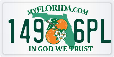 FL license plate 1496PL