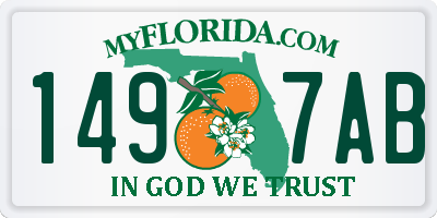 FL license plate 1497AB