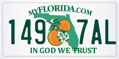 FL license plate 1497AL