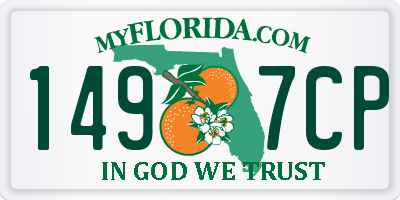 FL license plate 1497CP