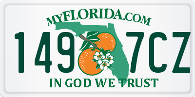FL license plate 1497CZ