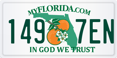 FL license plate 1497EN
