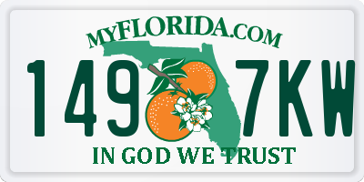 FL license plate 1497KW
