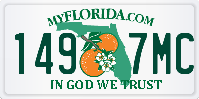 FL license plate 1497MC