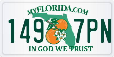 FL license plate 1497PN