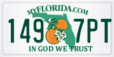 FL license plate 1497PT